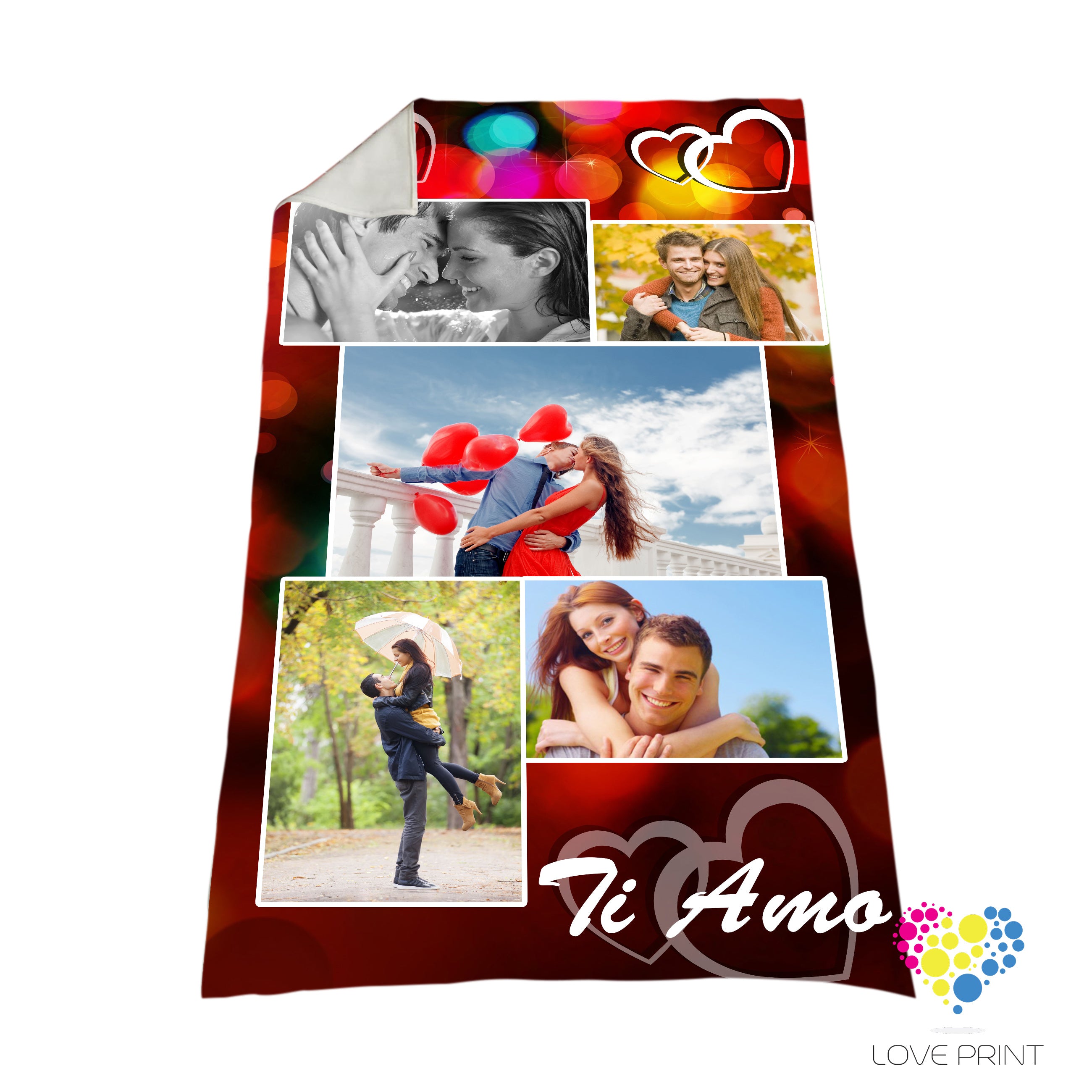 Plaid personalizzato Ti Amo con foto - idea Regalo San Valentino