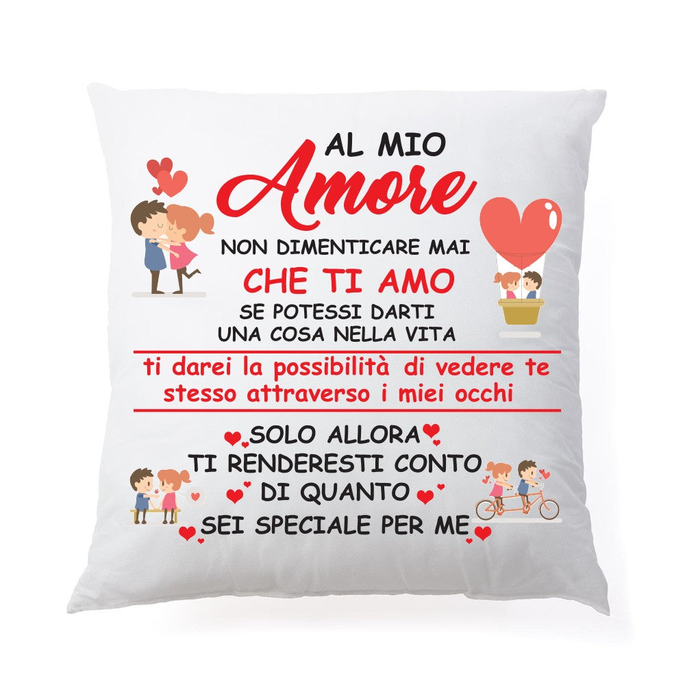 Cuscino  Love Story  personalizzato per San Valentino.